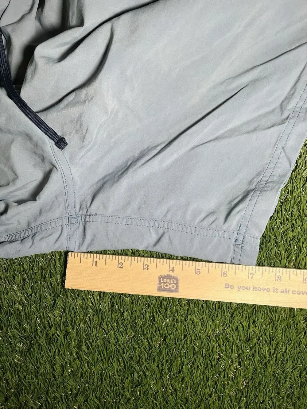 L.L. Bean Swim Trunks Colorblock Light Blue Green Men's XXL Drawstring Lined